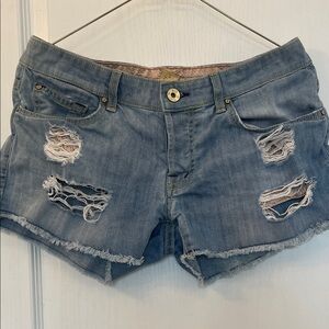 Rich & Skinny Light Blue Distressed Denim Shorts
